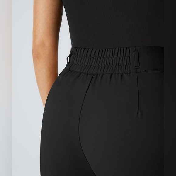 Halara High Waisted Shirred Straight Leg Work Pants Trousers Large Black NWT - Picture 4 of 15